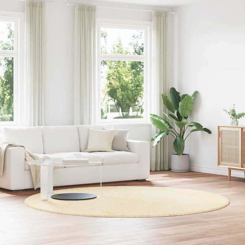 Load image into Gallery viewer, Vidaxl hoogpolig vloerkleed navarra 240x240 cm polyester crèmekleurig
