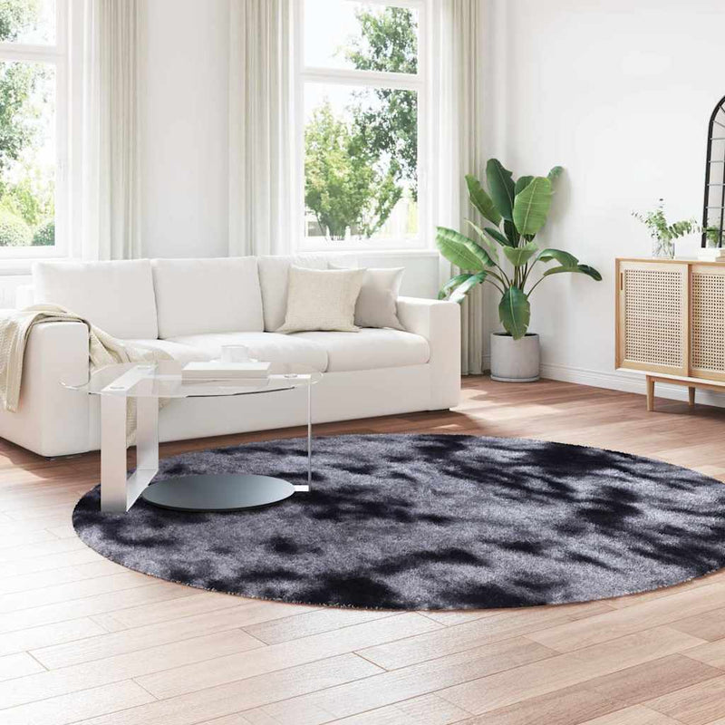 Load image into Gallery viewer, Vidaxl hoogpolig vloerkleed navarra 240x240 cm polyester donkergrijs
