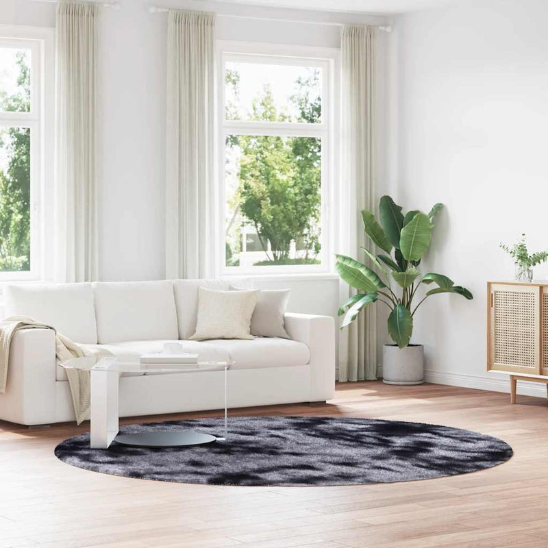 Load image into Gallery viewer, Vidaxl hoogpolig vloerkleed navarra 240x240 cm polyester donkergrijs
