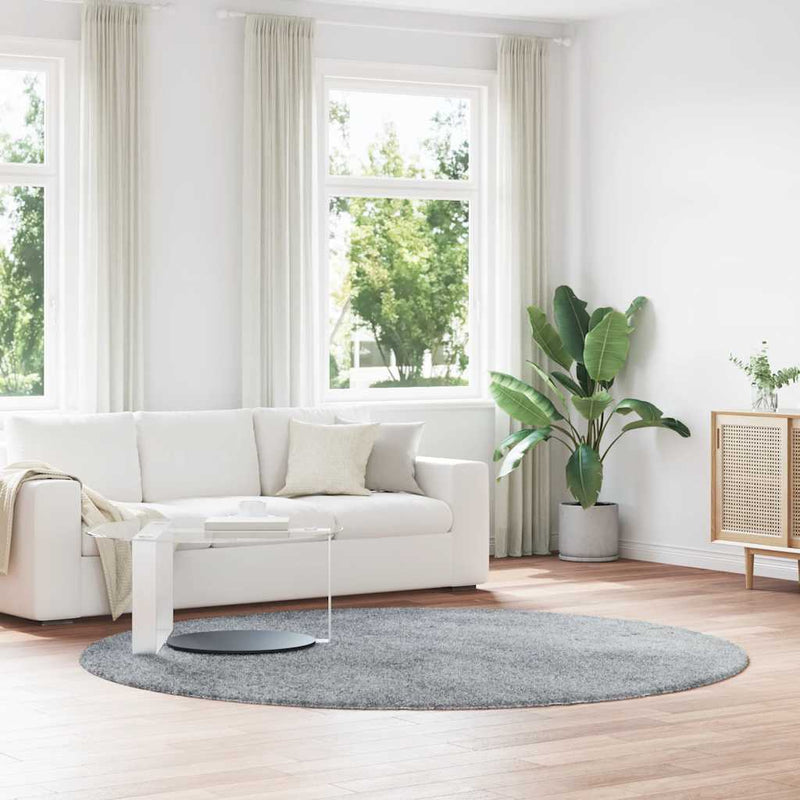 Load image into Gallery viewer, Vidaxl hoogpolig vloerkleed navarra 240x240 cm polyester lichtgrijs
