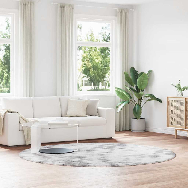 Load image into Gallery viewer, Vidaxl hoogpolig vloerkleed navarra 240x240 cm polyester zilvergrijs
