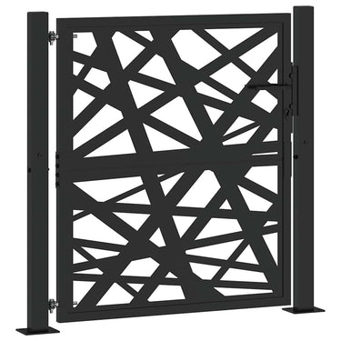 Vidaxl poort met lichtontwerp 100x100 cm staal zwart