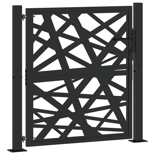Vidaxl poort met lichtontwerp 100x100 cm staal zwart