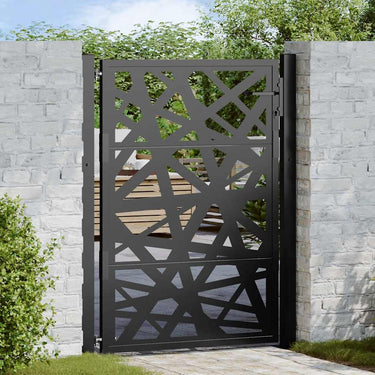 Vidaxl poort met lichtontwerp 100x125 cm staal zwart