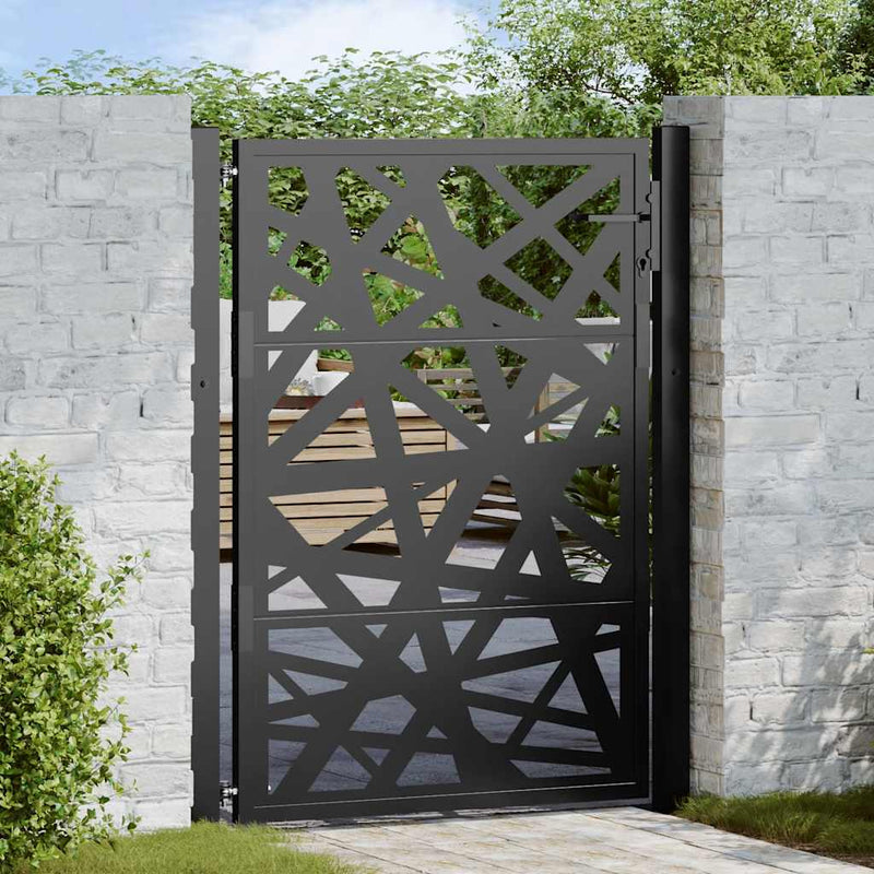Load image into Gallery viewer, Vidaxl poort met lichtontwerp 100x125 cm staal zwart
