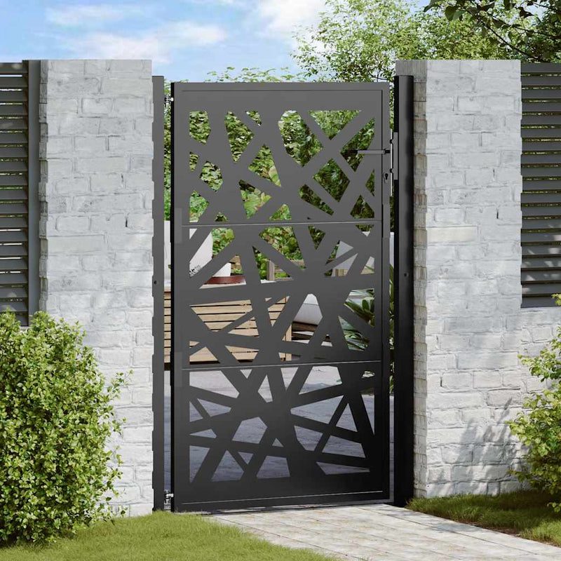 Load image into Gallery viewer, Vidaxl poort met lichtontwerp 100x150 cm staal zwart
