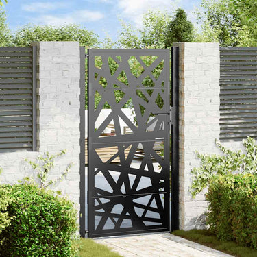 Vidaxl poort met lichtontwerp 100x175 cm staal zwart