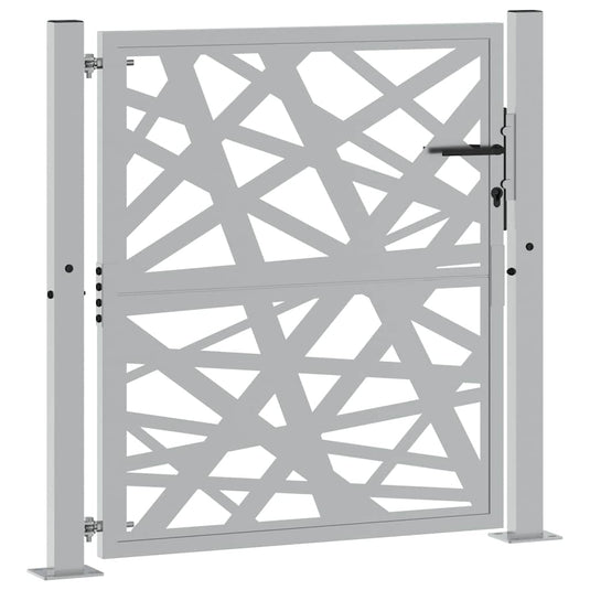 Vidaxl poort met lichtontwerp 100x100 cm weervast staal