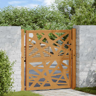 Vidaxl poort met lichtontwerp 100x100 cm weervast staal