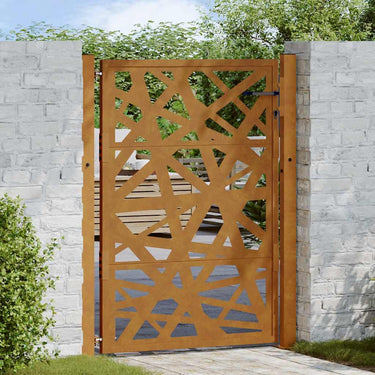 Vidaxl poort met lichtontwerp 100x125 cm weervast staal