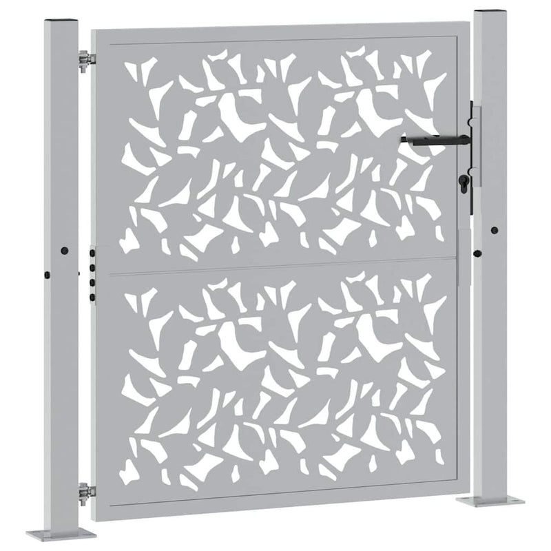 Load image into Gallery viewer, Vidaxl poort met bladontwerp 100x100 cm weervast staal
