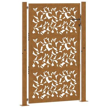 Vidaxl poort met bladontwerp 100x125 cm weervast staal