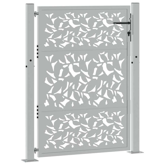 Vidaxl poort met bladontwerp 100x125 cm weervast staal