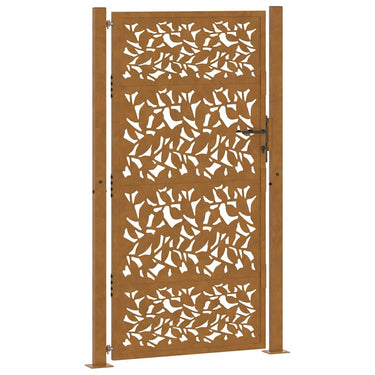 Vidaxl poort met bladontwerp 100x175 cm weervast staal
