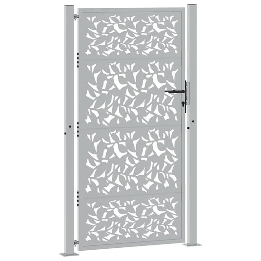 Vidaxl poort met bladontwerp 100x175 cm weervast staal
