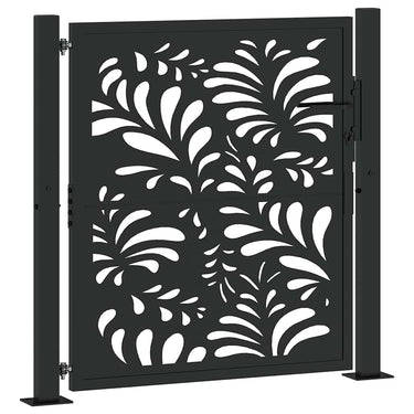 Vidaxl poort met golfontwerp 100x100 cm staal zwart