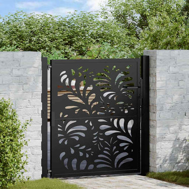 Vidaxl poort met golfontwerp 100x100 cm staal zwart