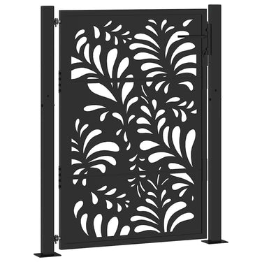 Vidaxl poort met golfontwerp 100x125 cm staal zwart