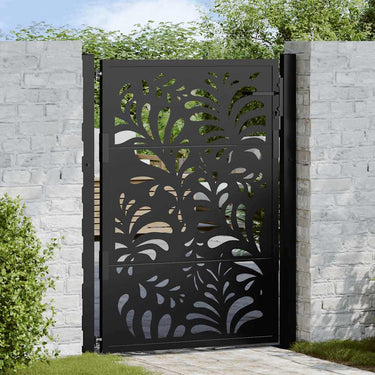 Vidaxl poort met golfontwerp 100x125 cm staal zwart