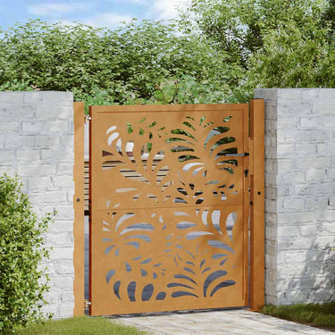 Vidaxl poort met golfontwerp 100x100 cm weervast staal