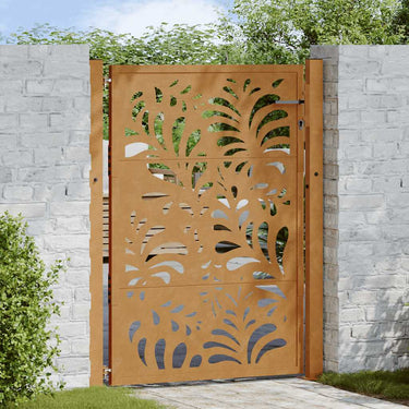 Vidaxl poort met golfontwerp 100x150 cm weervast staal