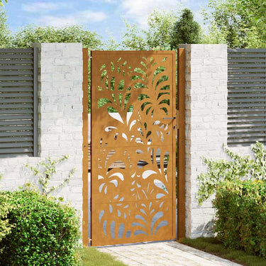 Vidaxl poort met golfontwerp 100x175 cm weervast staal