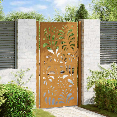 Vidaxl poort met golfontwerp 100x200 cm weervast staal