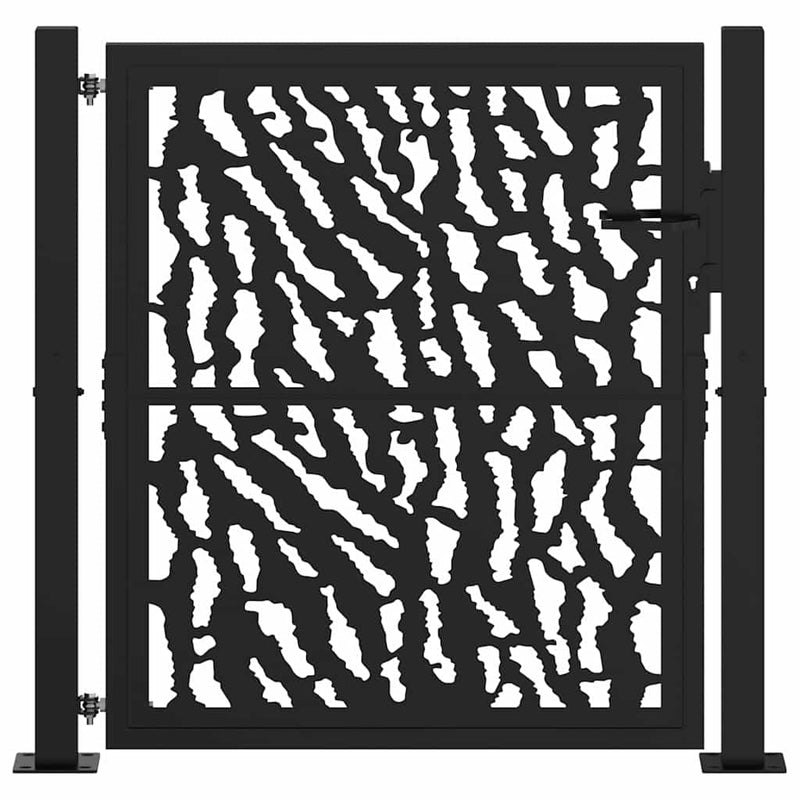 Load image into Gallery viewer, Vidaxl poort met sporenontwerp 100x100 cm staal zwart
