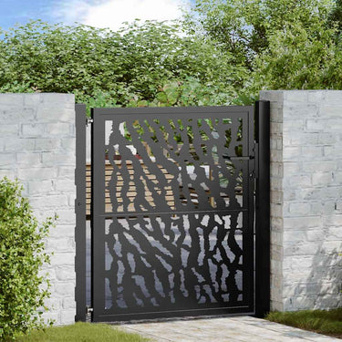 Vidaxl poort met sporenontwerp 100x100 cm staal zwart
