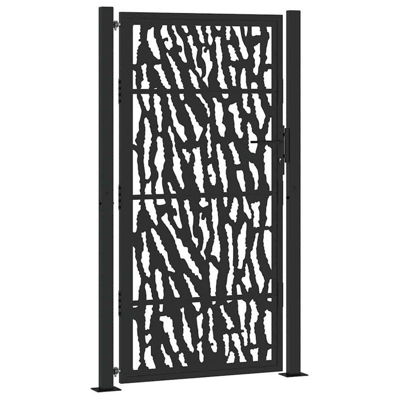Load image into Gallery viewer, Vidaxl poort met sporenontwerp 100x175 cm staal zwart

