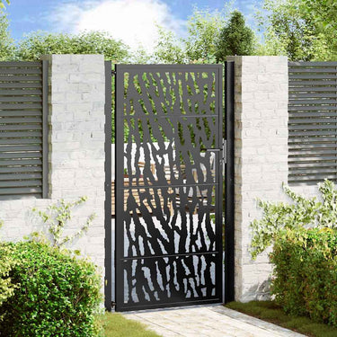 Vidaxl poort met sporenontwerp 100x175 cm staal zwart