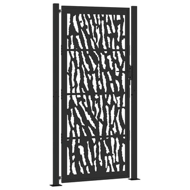 Vidaxl poort met sporenontwerp 100x200 cm staal zwart