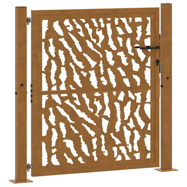 Vidaxl poort met sporenontwerp 100x100 cm weervast staal