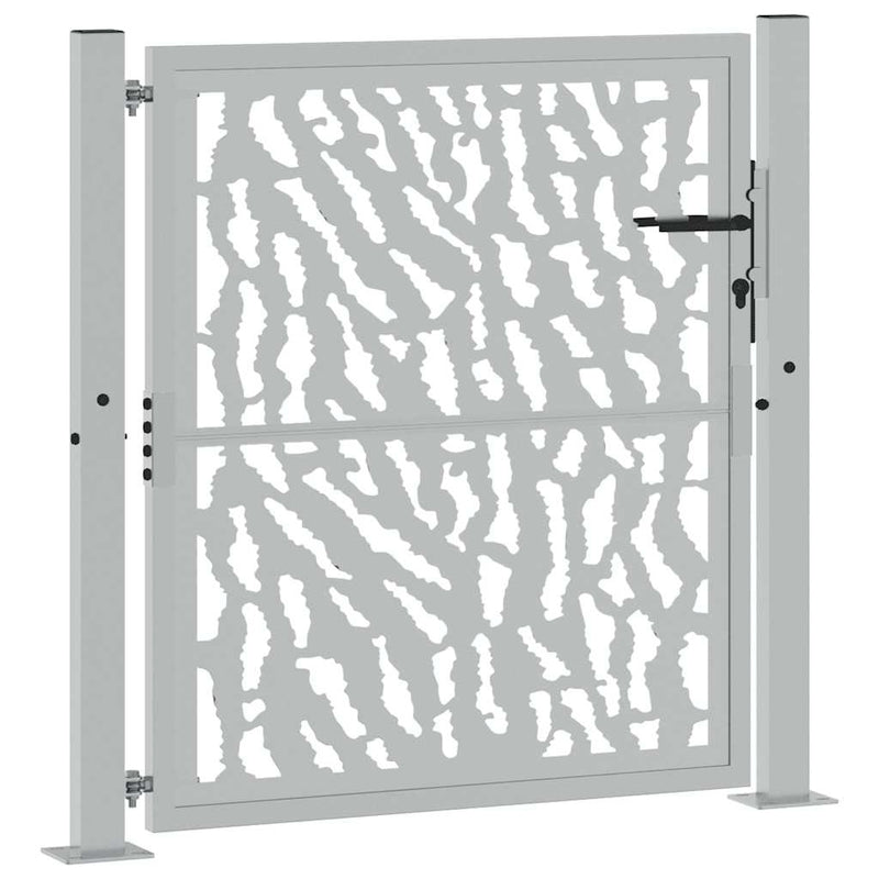 Load image into Gallery viewer, Vidaxl poort met sporenontwerp 100x100 cm weervast staal
