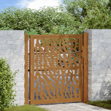 Vidaxl poort met sporenontwerp 100x100 cm weervast staal