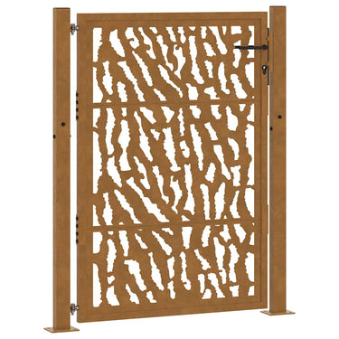 Vidaxl poort met sporenontwerp 100x125 cm weervast staal