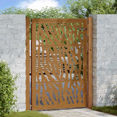 Vidaxl poort met sporenontwerp 100x150 cm weervast staal
