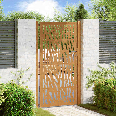 Vidaxl poort met sporenontwerp 100x200 cm weervast staal