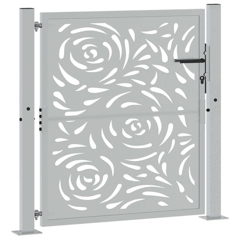 Load image into Gallery viewer, Vidaxl poort met vlamontwerp 100x100 cm weervast staal
