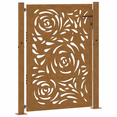 Vidaxl poort met vlamontwerp 100x125 cm weervast staal