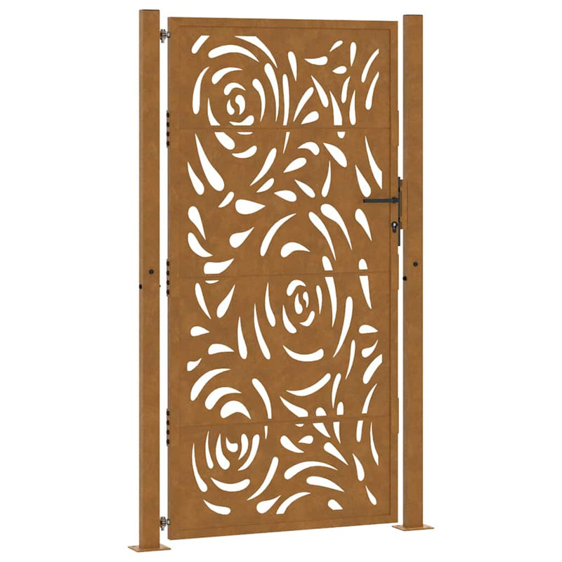 Load image into Gallery viewer, Vidaxl poort met vlamontwerp 100x175 cm weervast staal
