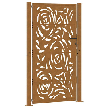 Vidaxl poort met vlamontwerp 100x200 cm weervast staal