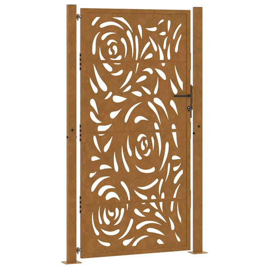Vidaxl poort met vlamontwerp 100x200 cm weervast staal