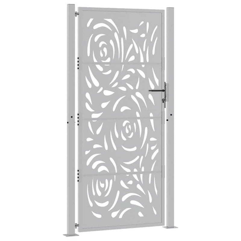 Load image into Gallery viewer, Vidaxl poort met vlamontwerp 100x200 cm weervast staal
