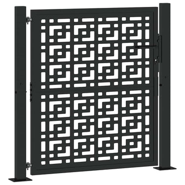 Vidaxl poort met kruisontwerp 100x100 cm staal zwart