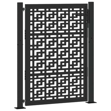 Vidaxl poort met kruisontwerp 100x125 cm staal zwart