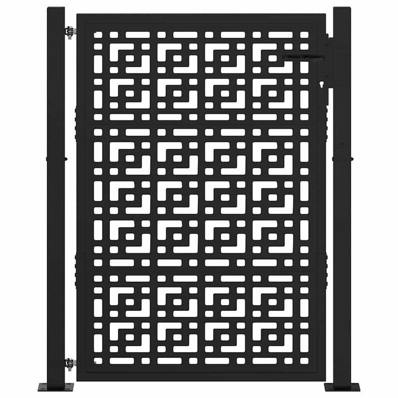 Load image into Gallery viewer, Vidaxl poort met kruisontwerp 100x125 cm staal zwart
