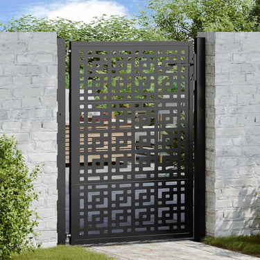 Vidaxl poort met kruisontwerp 100x125 cm staal zwart