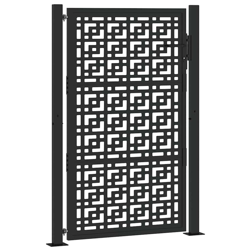 Load image into Gallery viewer, Vidaxl poort met kruisontwerp 100x150 cm staal zwart
