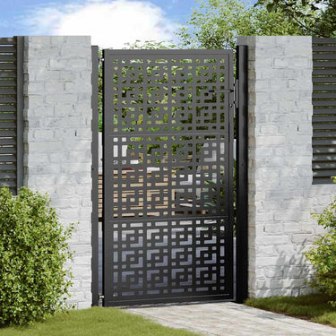 Vidaxl poort met kruisontwerp 100x150 cm staal zwart